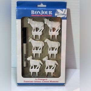 BonJour White Farmyard Animal Cheese Markers
